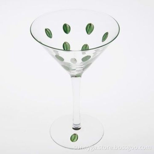 Salable Martini Glass with Hand-painted Pattern on Cup, Suitable for Promotions and Gifts